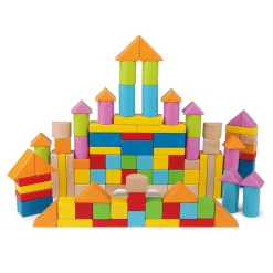 Hape 100 Bausteine aus Holz*Kinder Lernspielzeug|Konstruktionsspielzeug