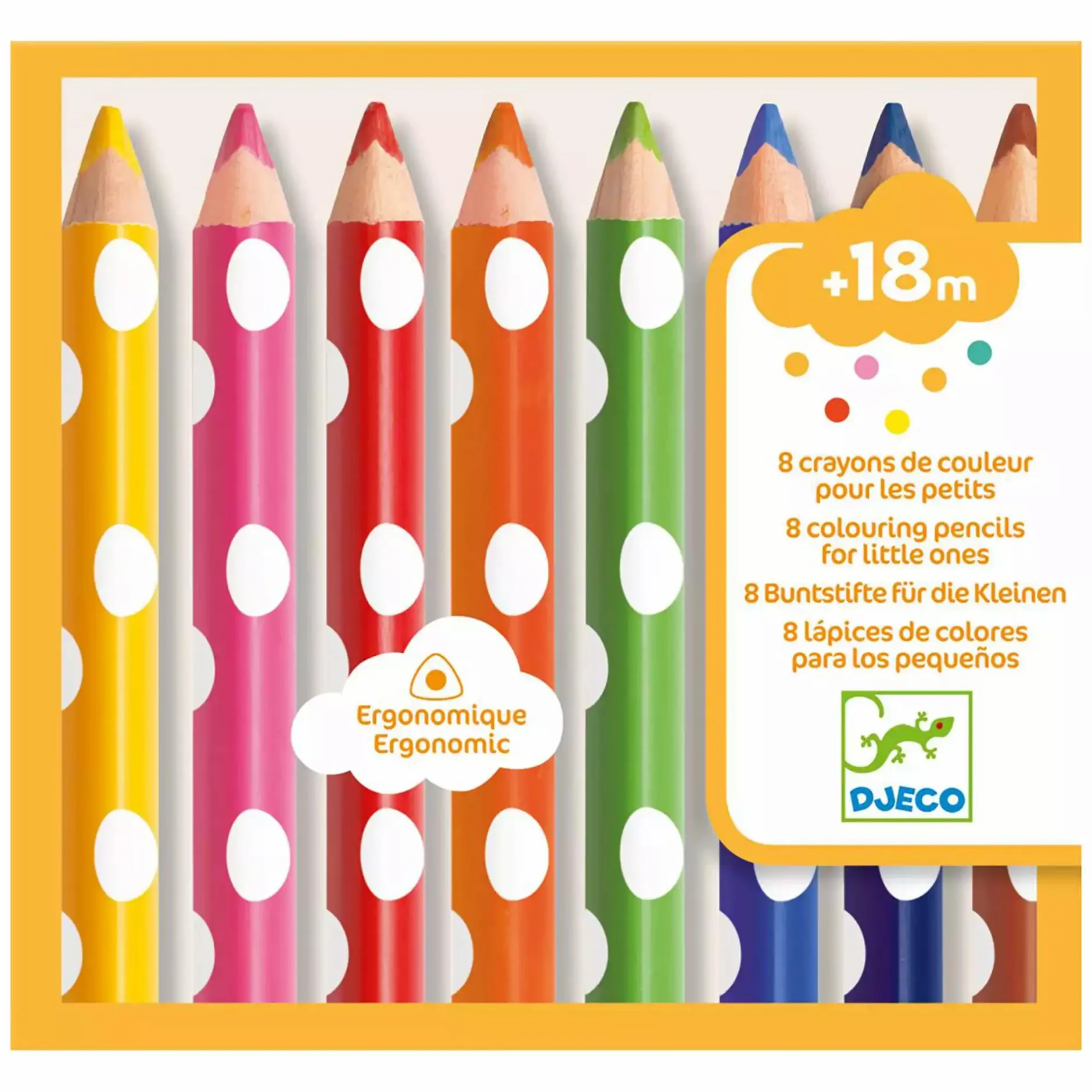 DJECO 8 dicke Buntstifte*Kinder Malen & Kneten