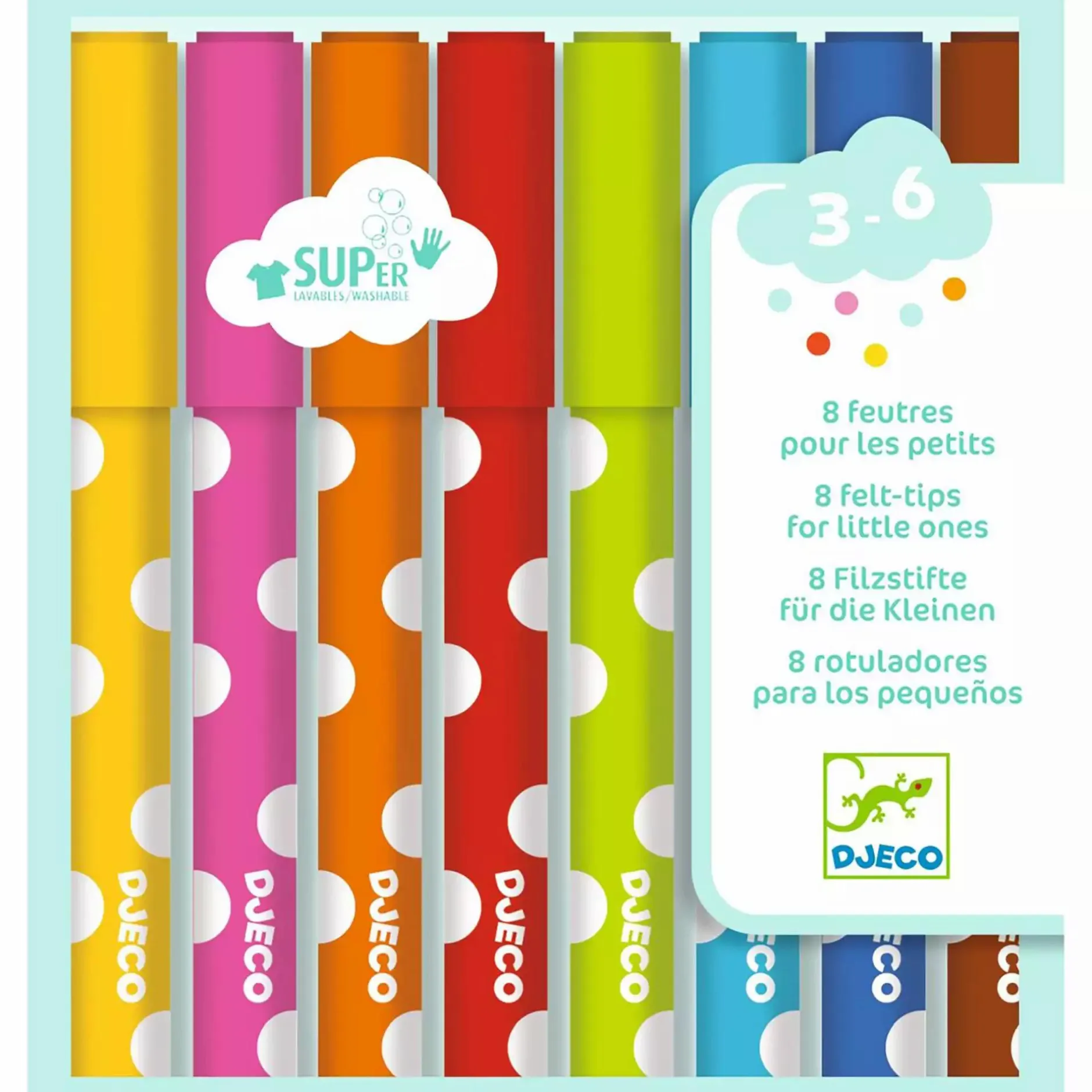 DJECO 8 Filzstifte*Kinder Malen & Kneten