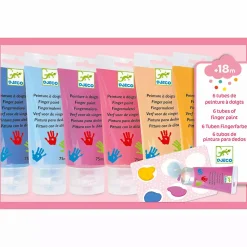 DJECO 6 Tuben Fingerfarbe*Kinder Malen & Kneten