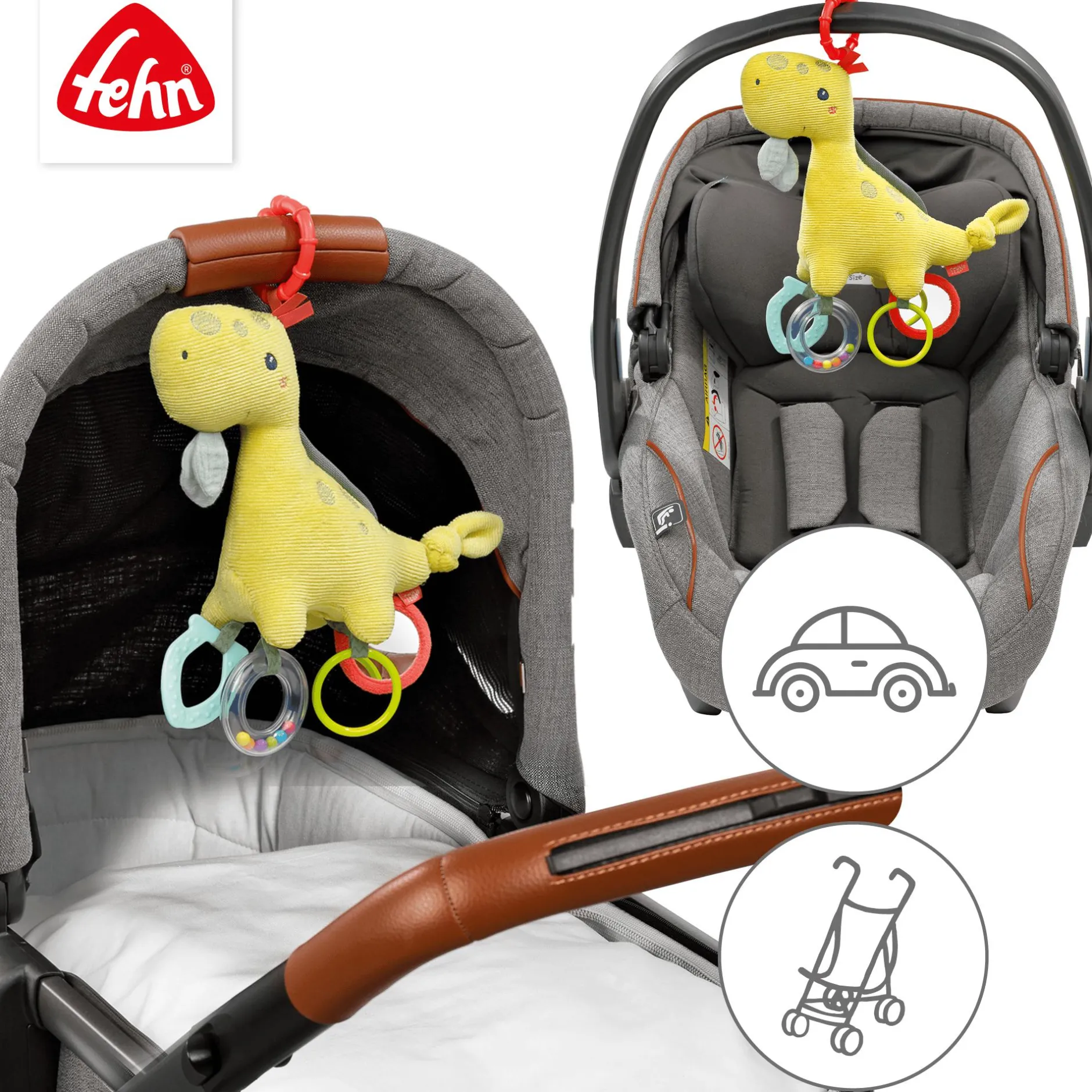 fehn Activity-Dino*Kinder Kinderwagen Zubehör|Rasseln & Greiflinge