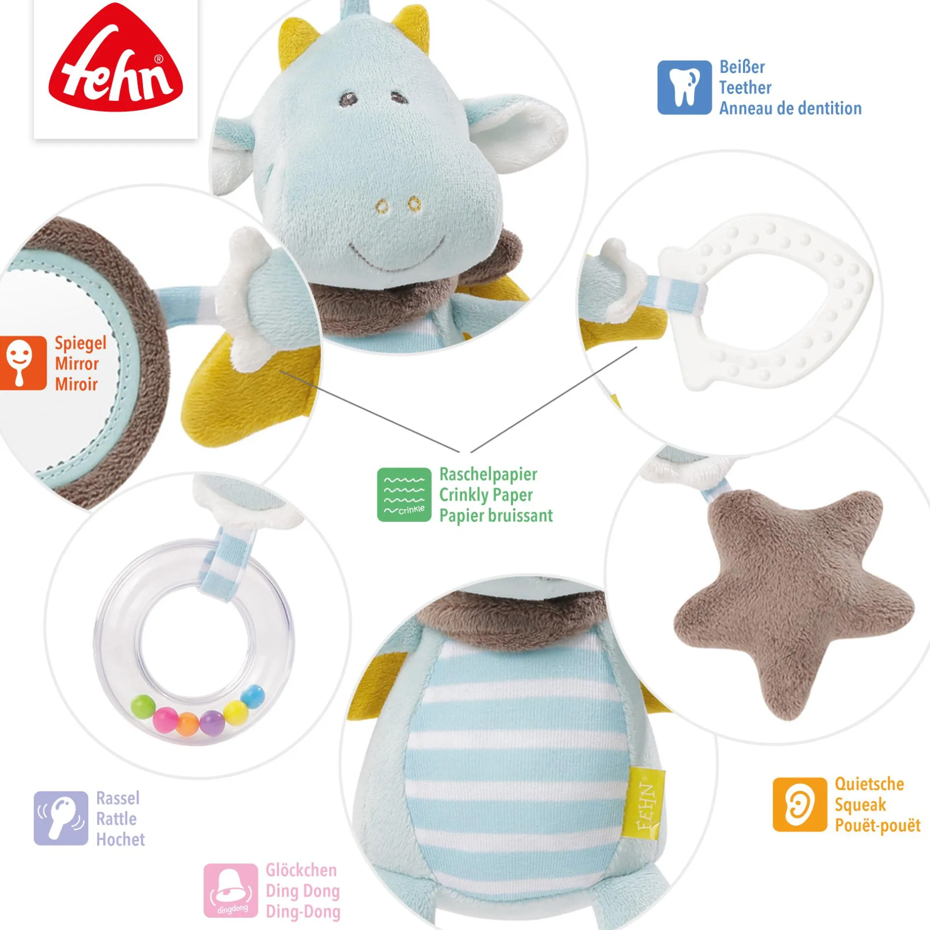 fehn Activity-Drache mit Klemme* Schnullerketten