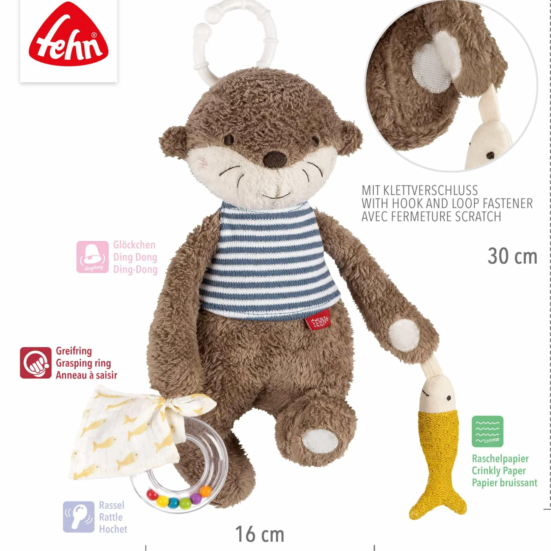 fehn Activity-Otter Theo* Knisterspielzeug & Knistertücher|Rasseln & Greiflinge