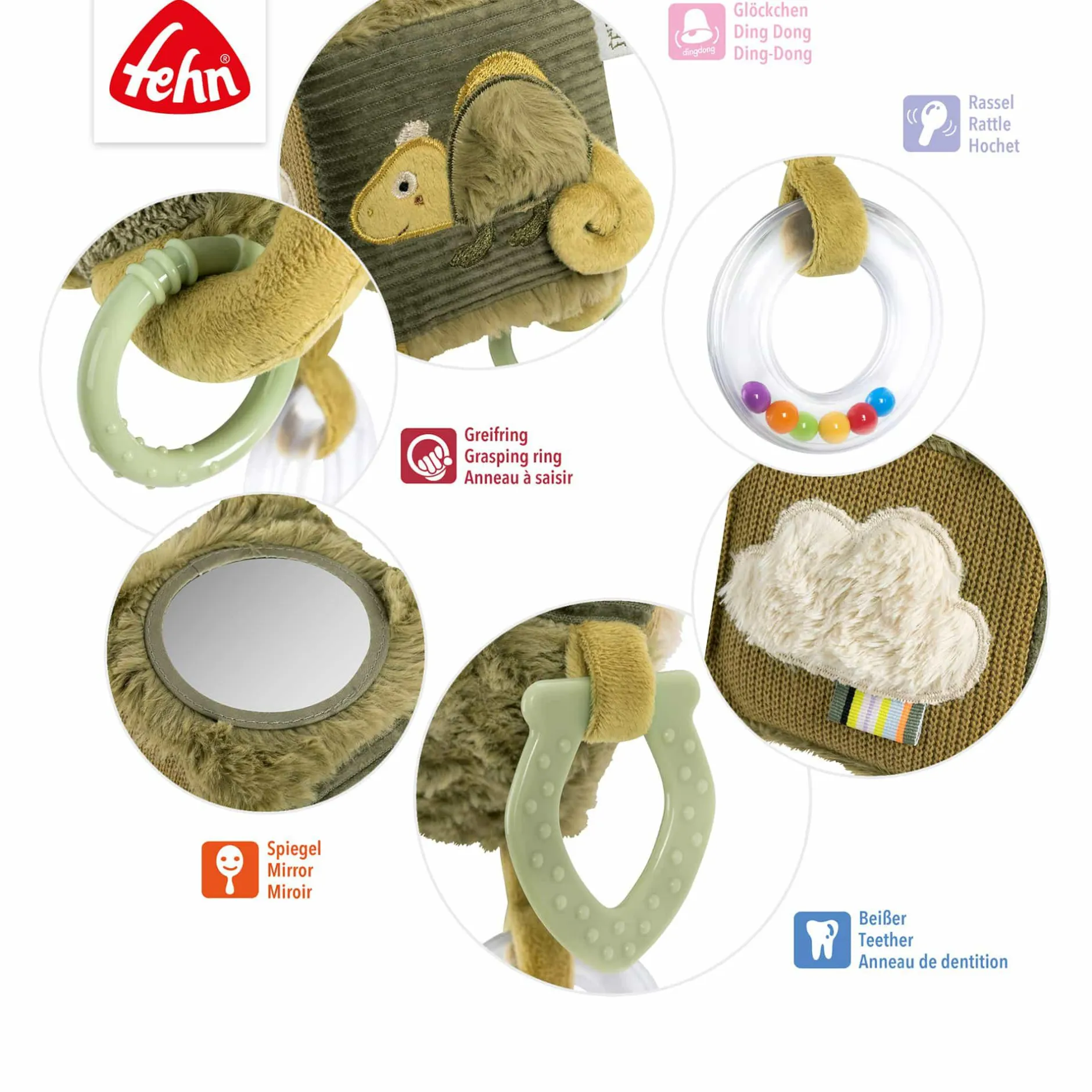 fehn Activity-Würfel Chamäleon* Spielwürfel|Kuscheltiere