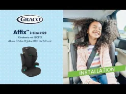 GRACO Affix i-Size R129 Midnight*Kinder Kindersitze Isofix|Kindersitze 15-36 Kg, Gruppe 2/3