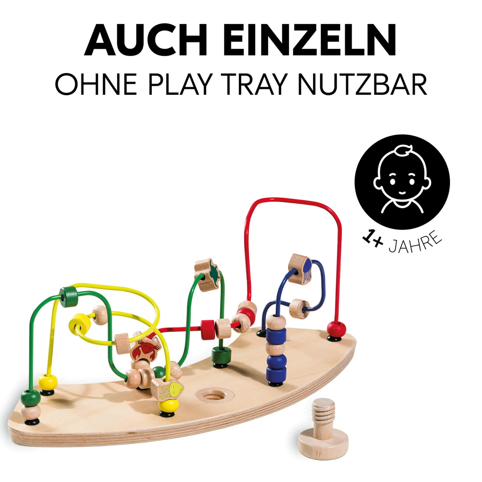 hauck Alpha Play Moving Water Animals Holzaufsatz*Kinder Hochstuhl Zubehör|Holzspielzeug