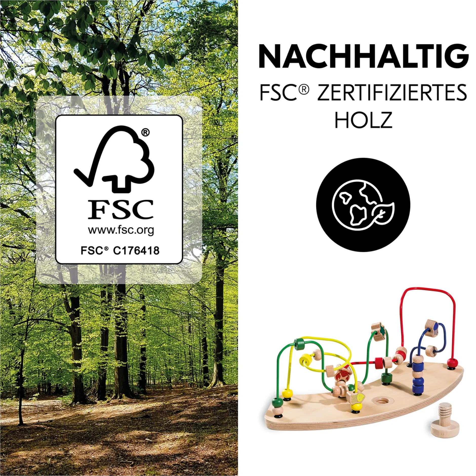 hauck Alpha Play Moving Water Animals Holzaufsatz*Kinder Hochstuhl Zubehör|Holzspielzeug