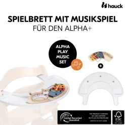 hauck Alpha Play Music Set Zebra inkl. Play Tray White* Hochstuhl Zubehör