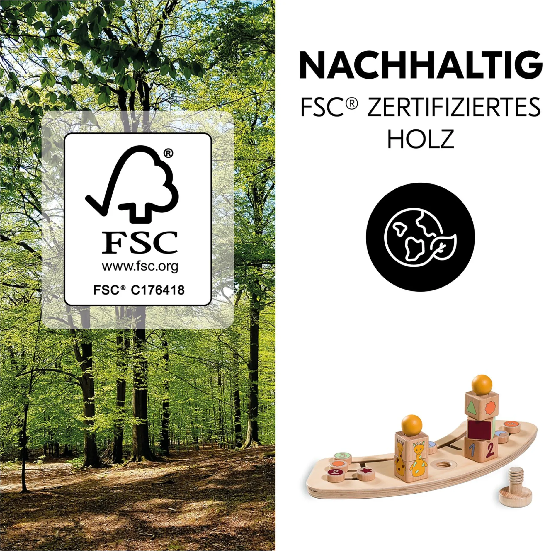 hauck Alpha Play Sorting Giraffe Holzaufsatz*Kinder Hochstuhl Zubehör|Lernspielzeug