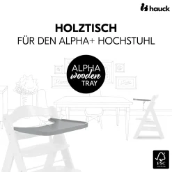 hauck Alpha Wooden Tray Grey* Hochstuhl Zubehör