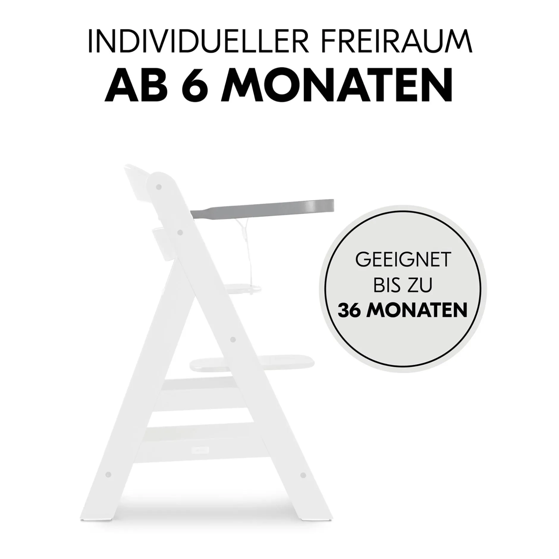 hauck Alpha Wooden Tray Grey* Hochstuhl Zubehör