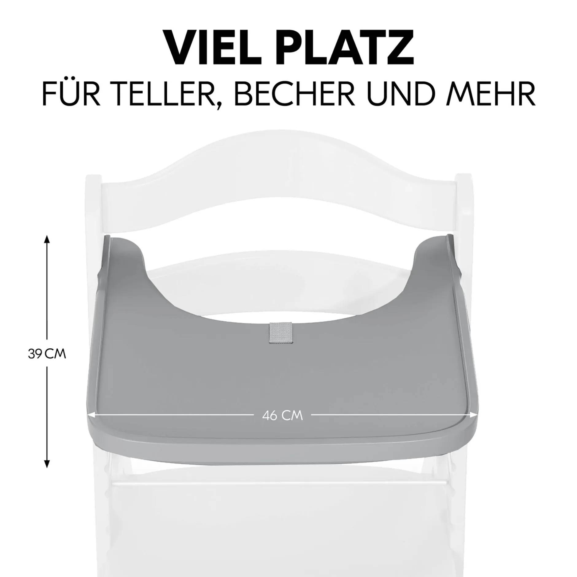 hauck Alpha Wooden Tray Grey* Hochstuhl Zubehör