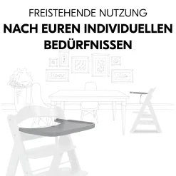 hauck Alpha Wooden Tray Grey* Hochstuhl Zubehör