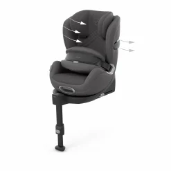 cybex PLATINUM Anoris T2 i-Size Plus Mirage Grey*Kinder Kindersitze Isofix|Kindersitze 9-18 Kg, Gruppe 1