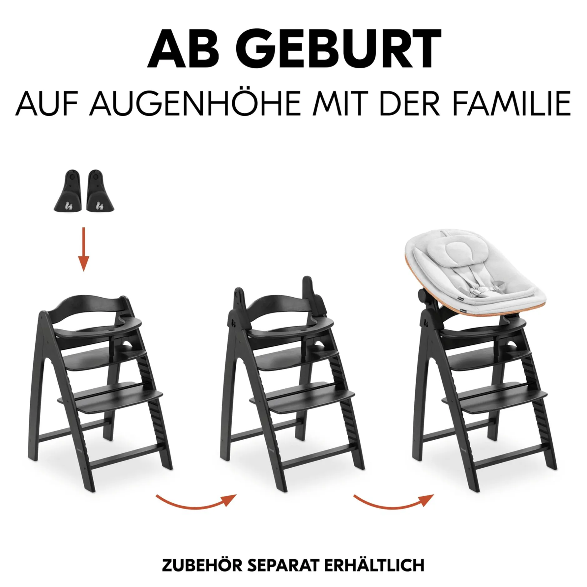 hauck Arketa Beech Blackwashed* Treppenhochstühle