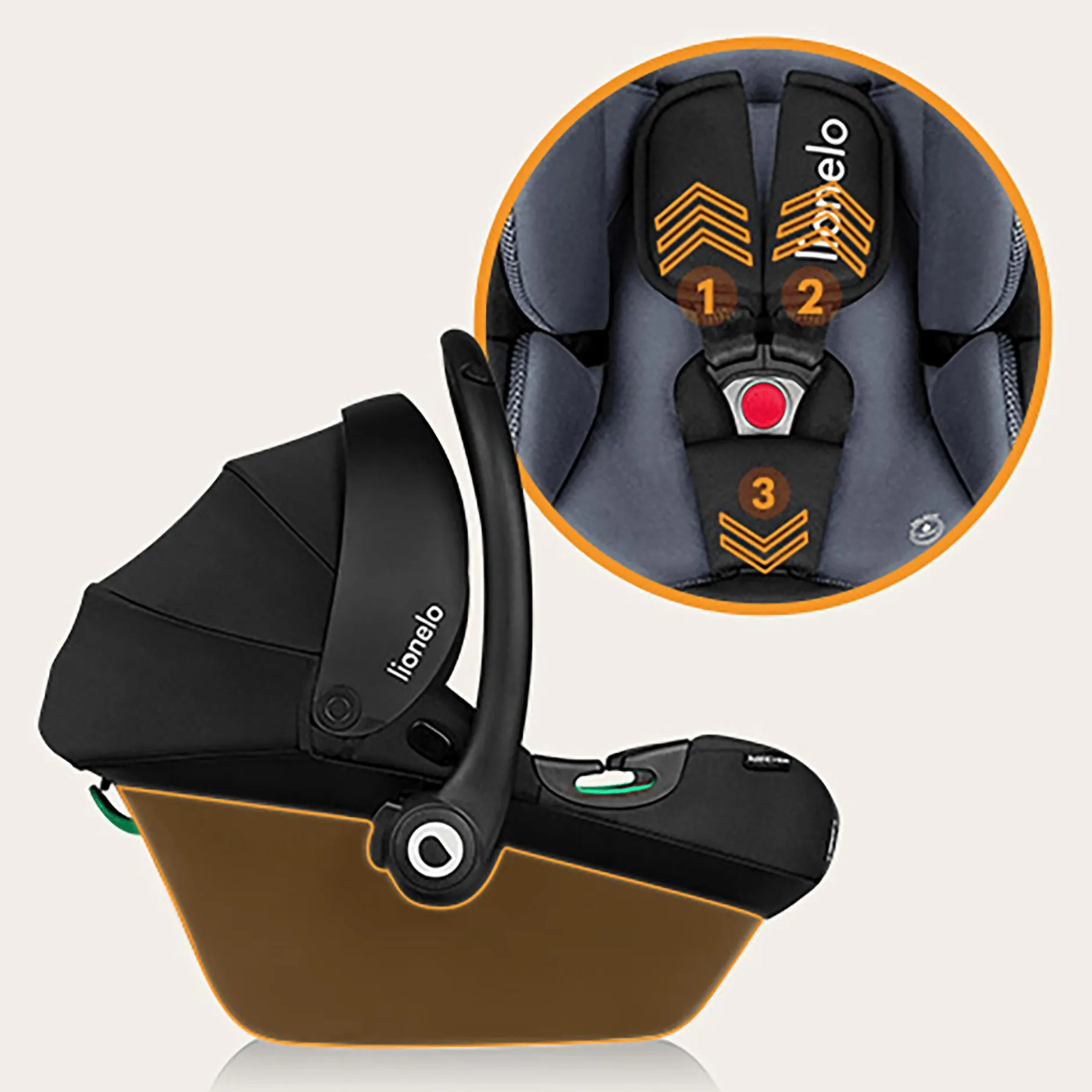 lionelo Astrid i-Size Black Grey*Kinder Babyschalen 0-13 Kg, Gruppe 0+