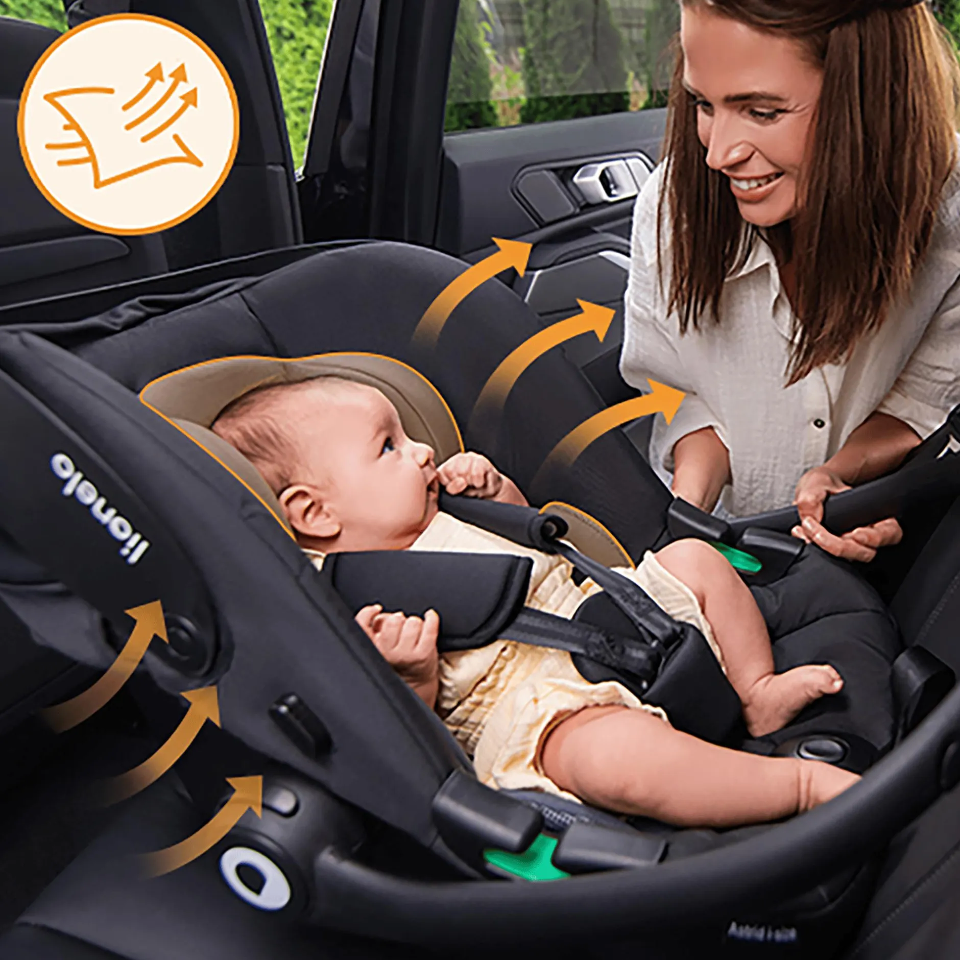 lionelo Astrid i-Size Black Grey*Kinder Babyschalen 0-13 Kg, Gruppe 0+
