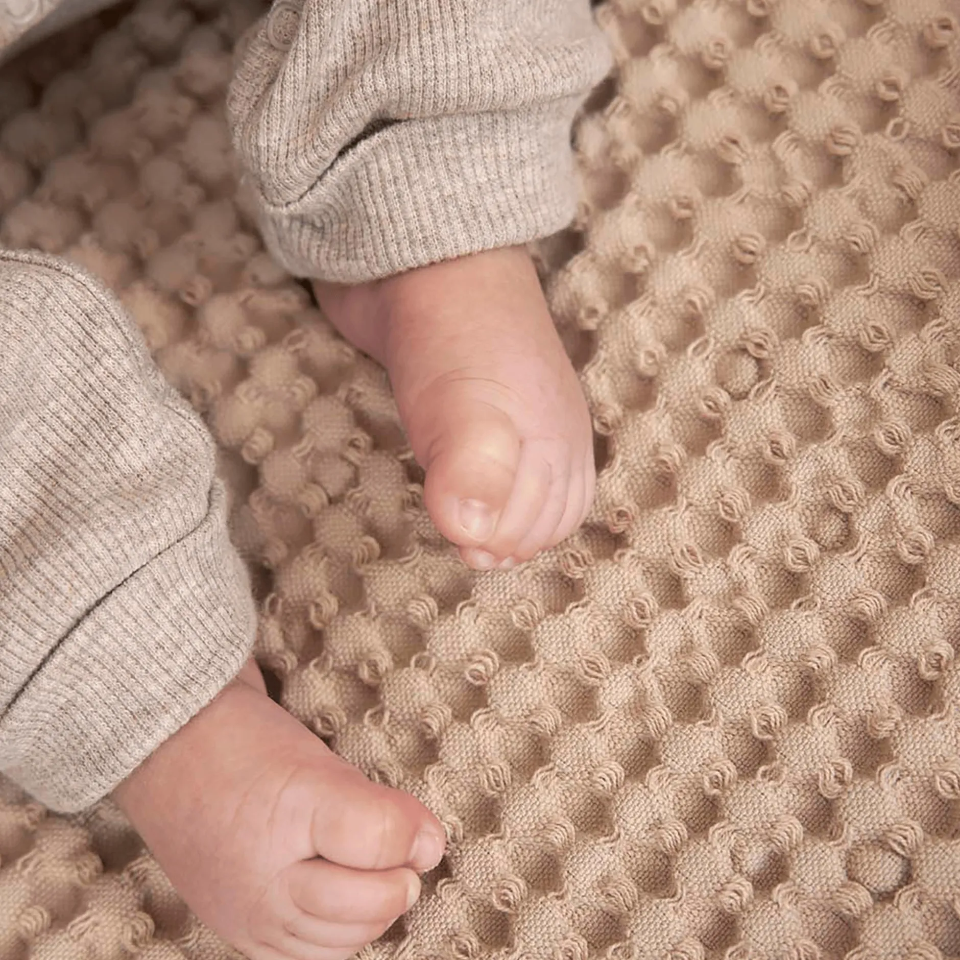 MEYCO Babydecke Waffel Teddy Sand* Bettausstattung