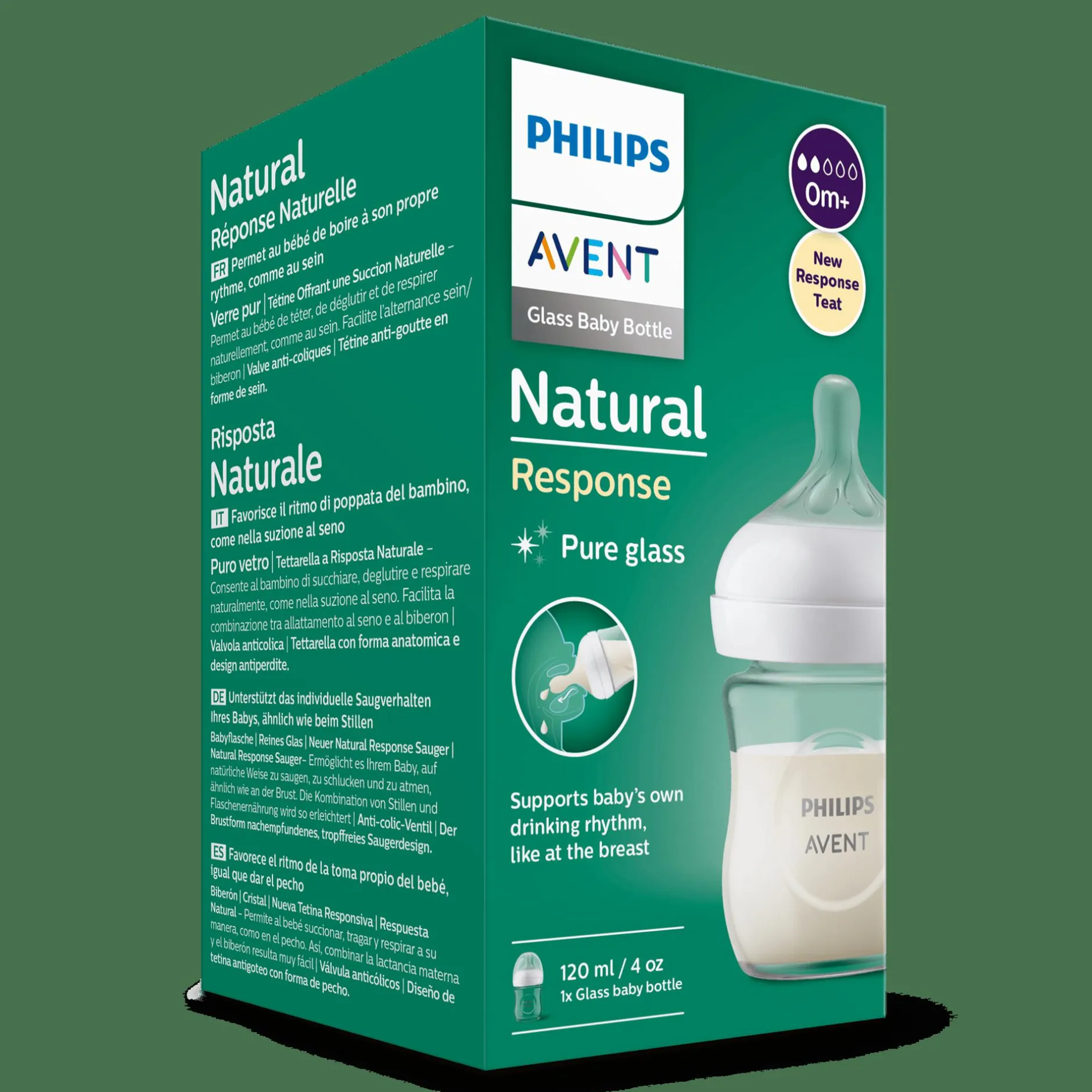 PHILIPS AVENT Babyflasche Glas Natural Response Gr.2 120ml SCY930/01* Flaschen & Sauger