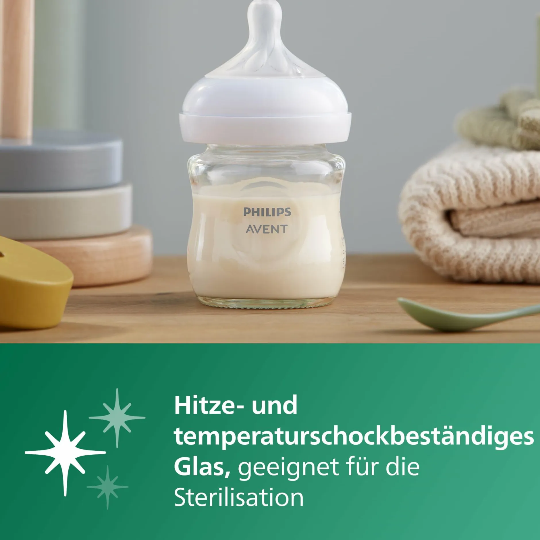 PHILIPS AVENT Babyflasche Glas Natural Response Gr.2 120ml SCY930/01* Flaschen & Sauger