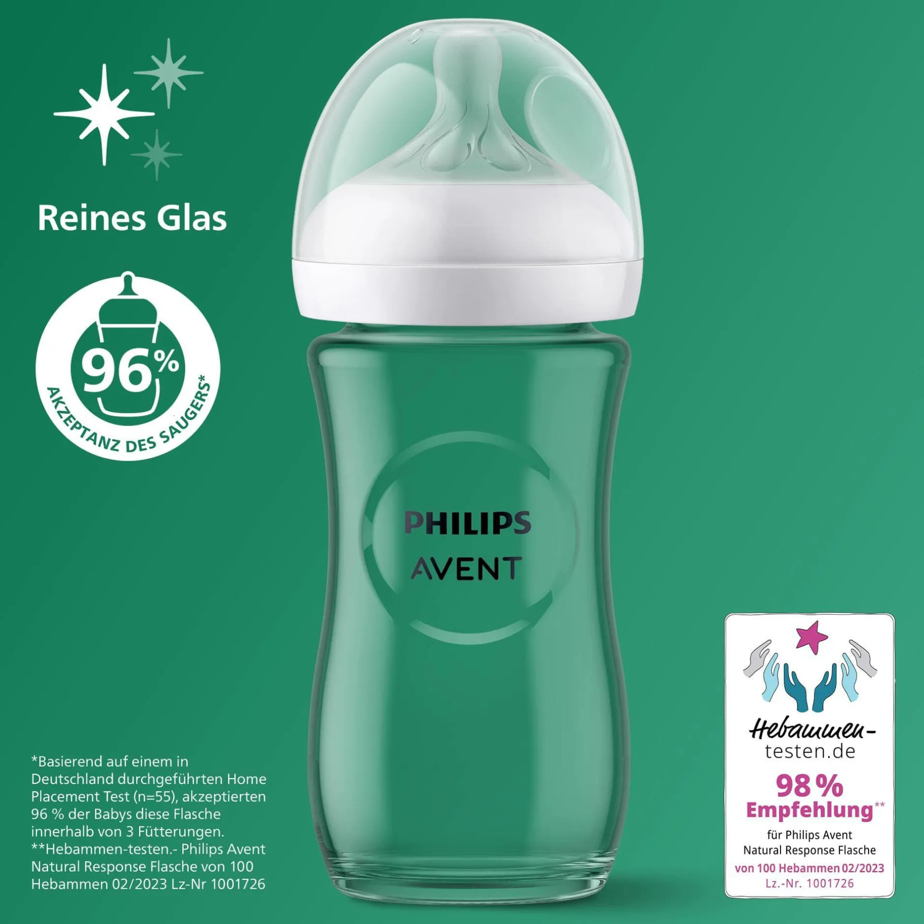 PHILIPS AVENT Babyflasche Glas Natural Response Gr.3 240ml SCY933/01* Flaschen & Sauger