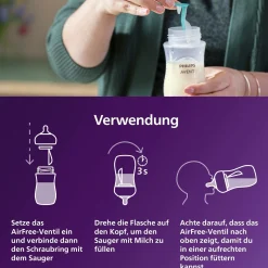 PHILIPS AVENT Babyflasche Natural Response AirFree Gr.3 260ml Elefant SCY673/81* Flaschen & Sauger