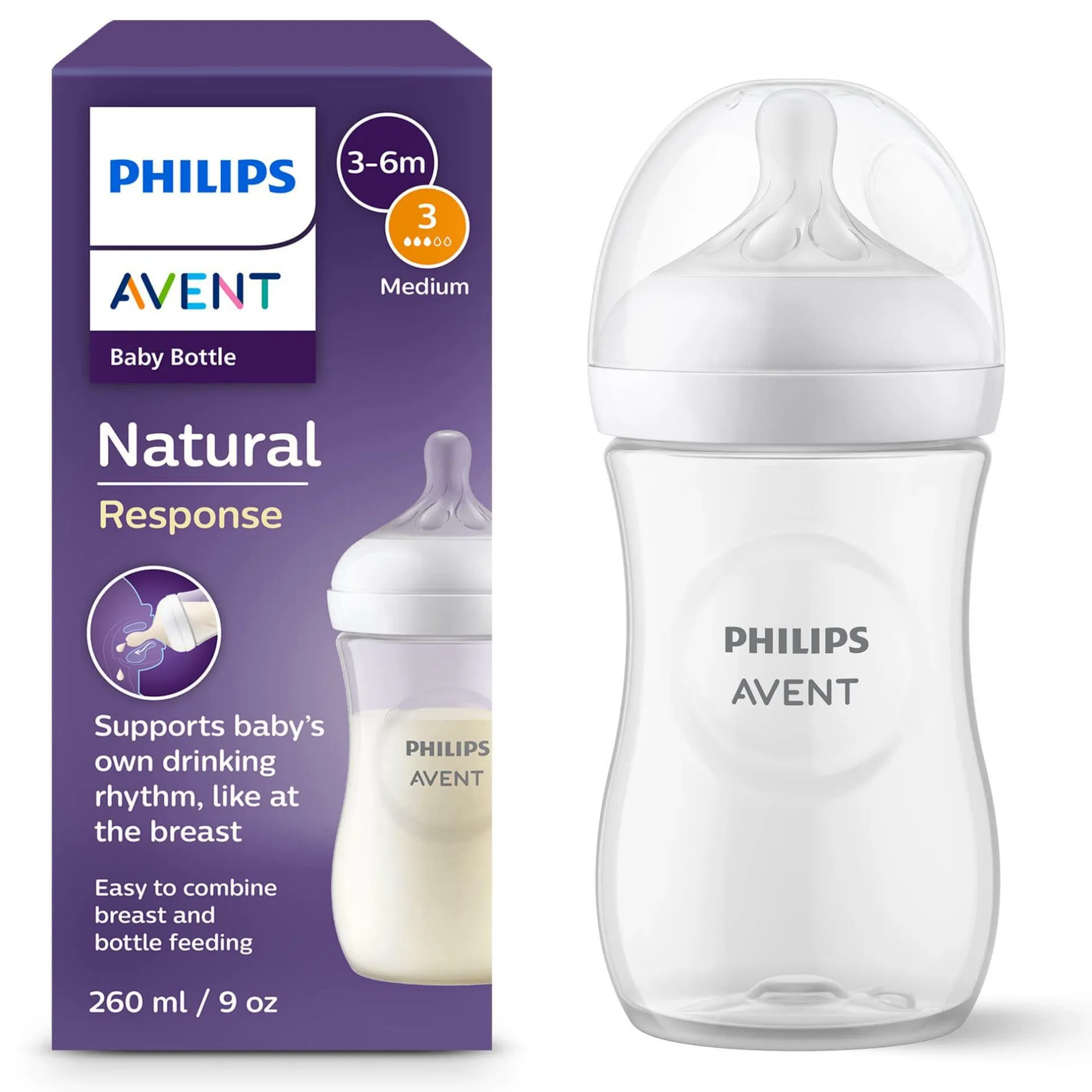 PHILIPS AVENT Babyflasche Natural Response Gr.3 260ml SCY903/01* Flaschen & Sauger