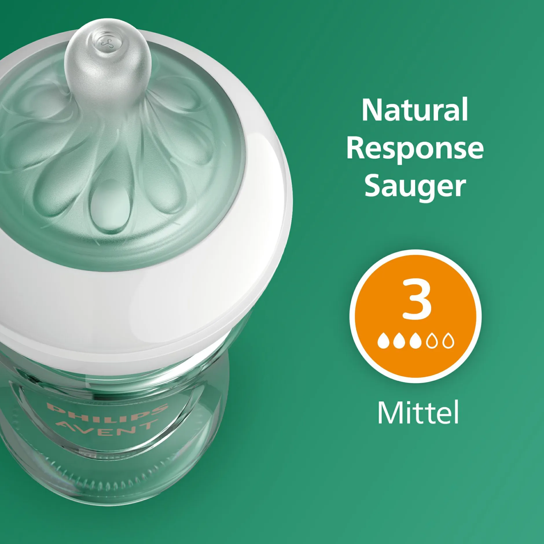 PHILIPS AVENT Babyflaschen Glas Natural Response Gr.3 260ml SCY933/02* Flaschen & Sauger