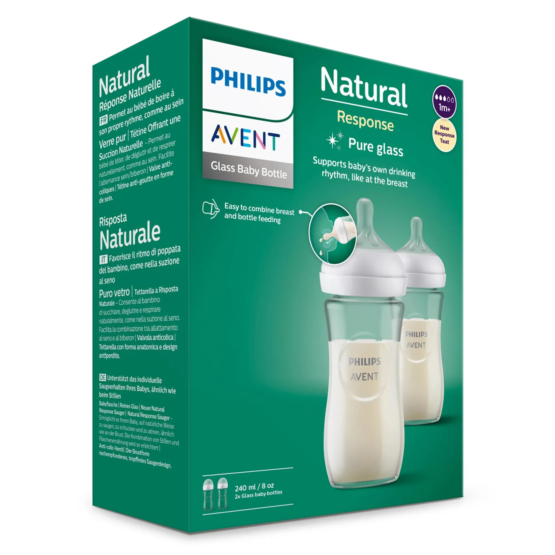 PHILIPS AVENT Babyflaschen Glas Natural Response Gr.3 260ml SCY933/02* Flaschen & Sauger