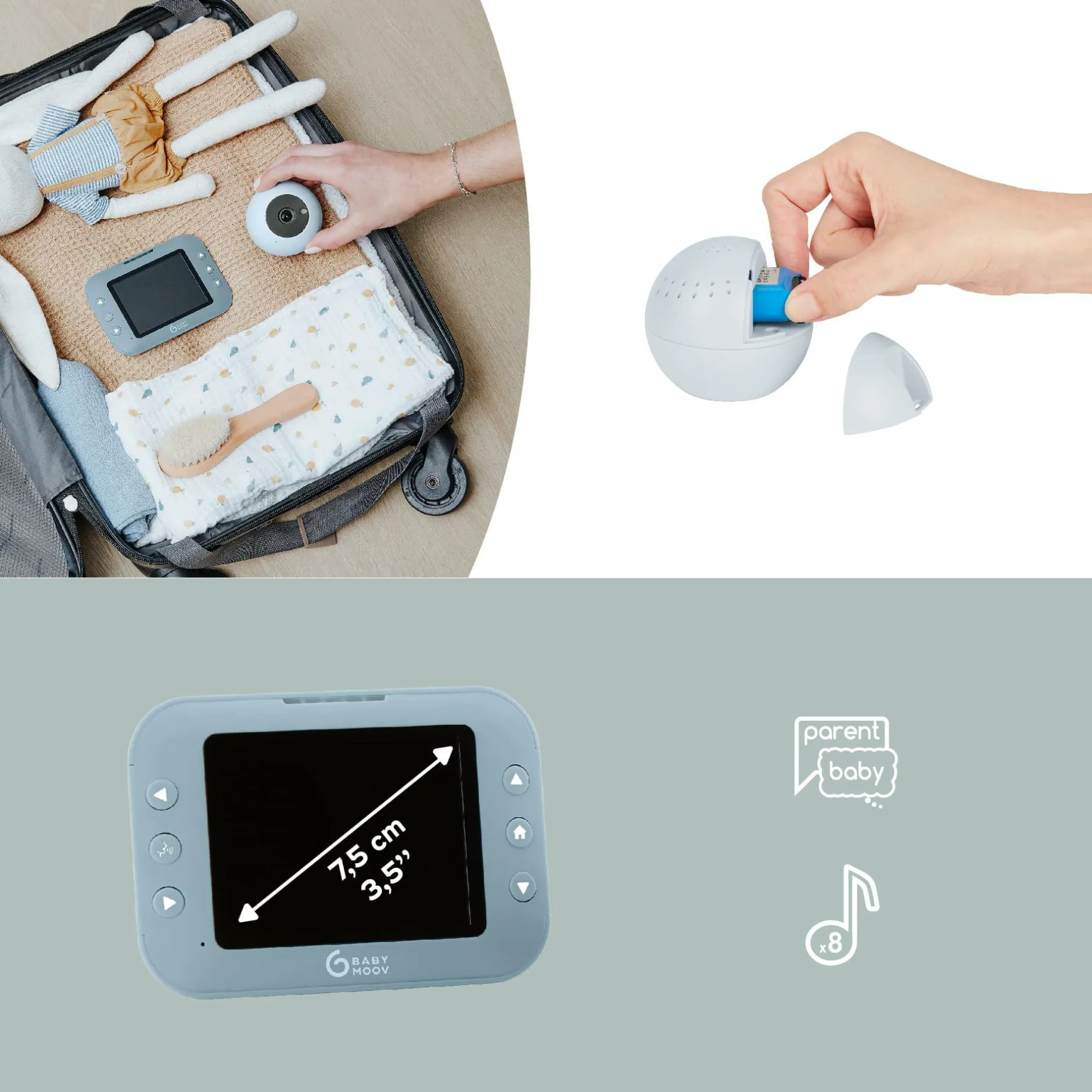 babymoov Babyphone mit Kamera YOO ROLL* Babyphone