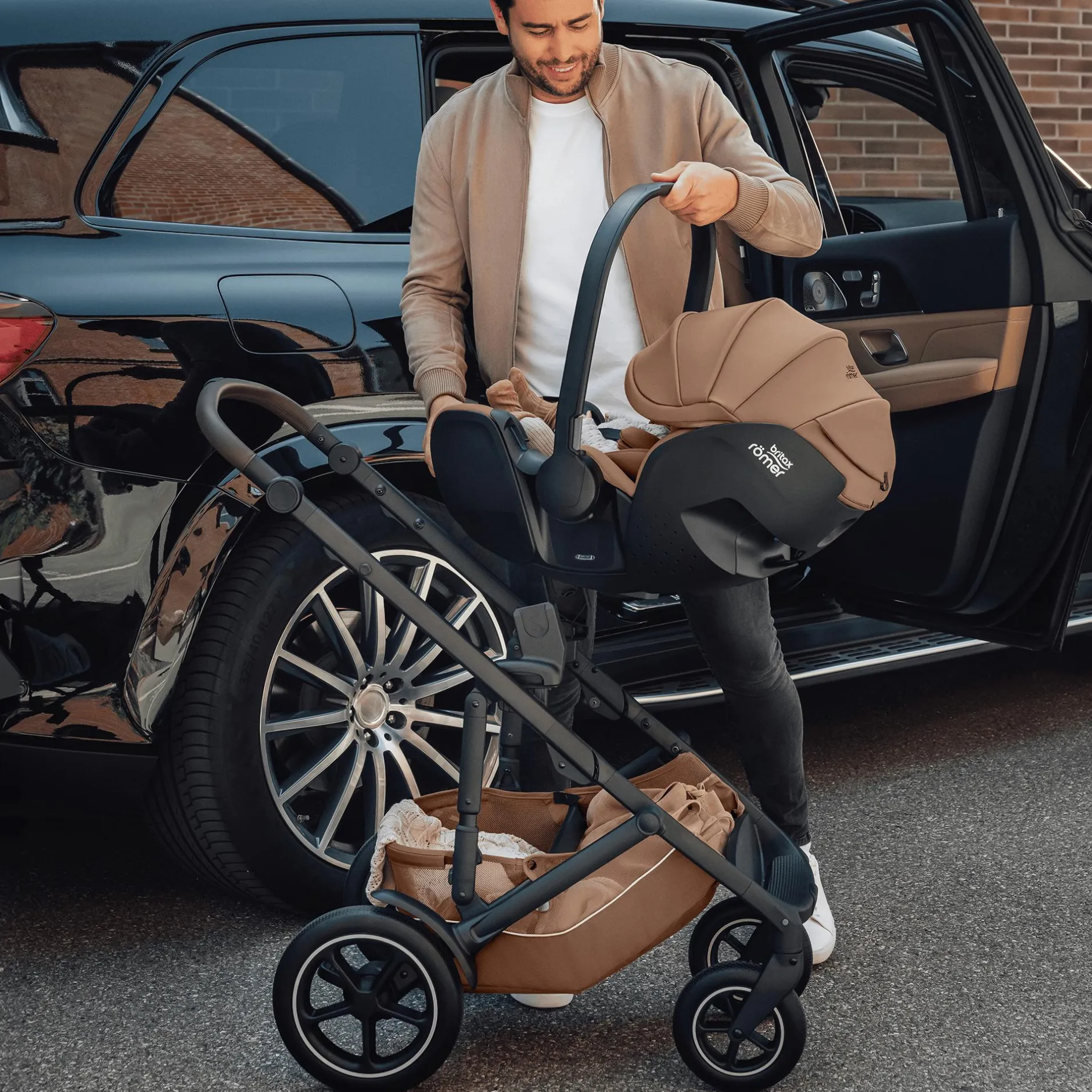 Britax Diamond BABY-SAFE PRO Lux Warm Caramel Diamond*Kinder Babyschalen 0-13 Kg, Gruppe 0+