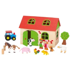 goki Bauernhof aus Holz*Kinder Holzspielzeug|Spielzeug Ab 3 Jahren