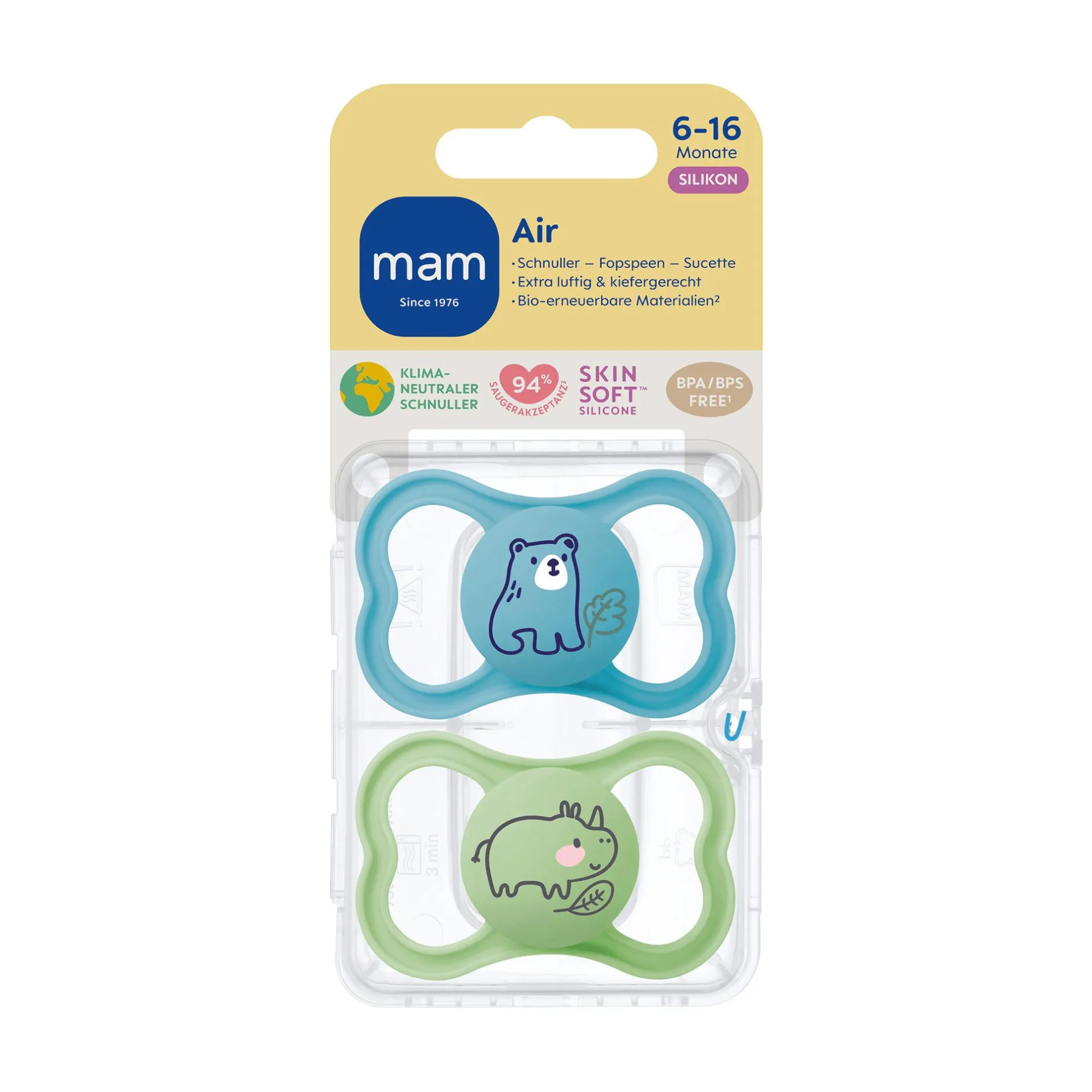 MAM Beruhigungssauger Air Silikon 6 - 16 Monate* Schnuller