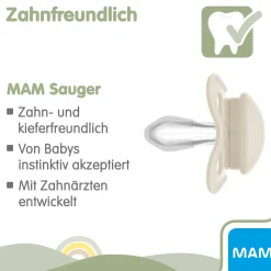 MAM Beruhigungssauger Original matt plain Silikon ab 16 Monate 2 Stück /beige* Schnuller
