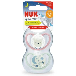 NUK Beruhigungssauger Space Night 0-6 Monate Schaf* Schnuller