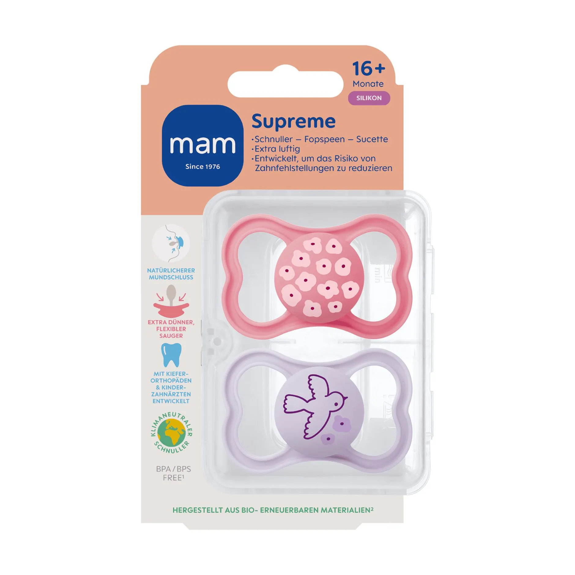 MAM Beruhigungssauger Supreme Silikon 16+ Monate* Schnuller