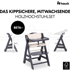 hauck Beta+ Dark Grey mit Sitzauflage* Treppenhochstühle