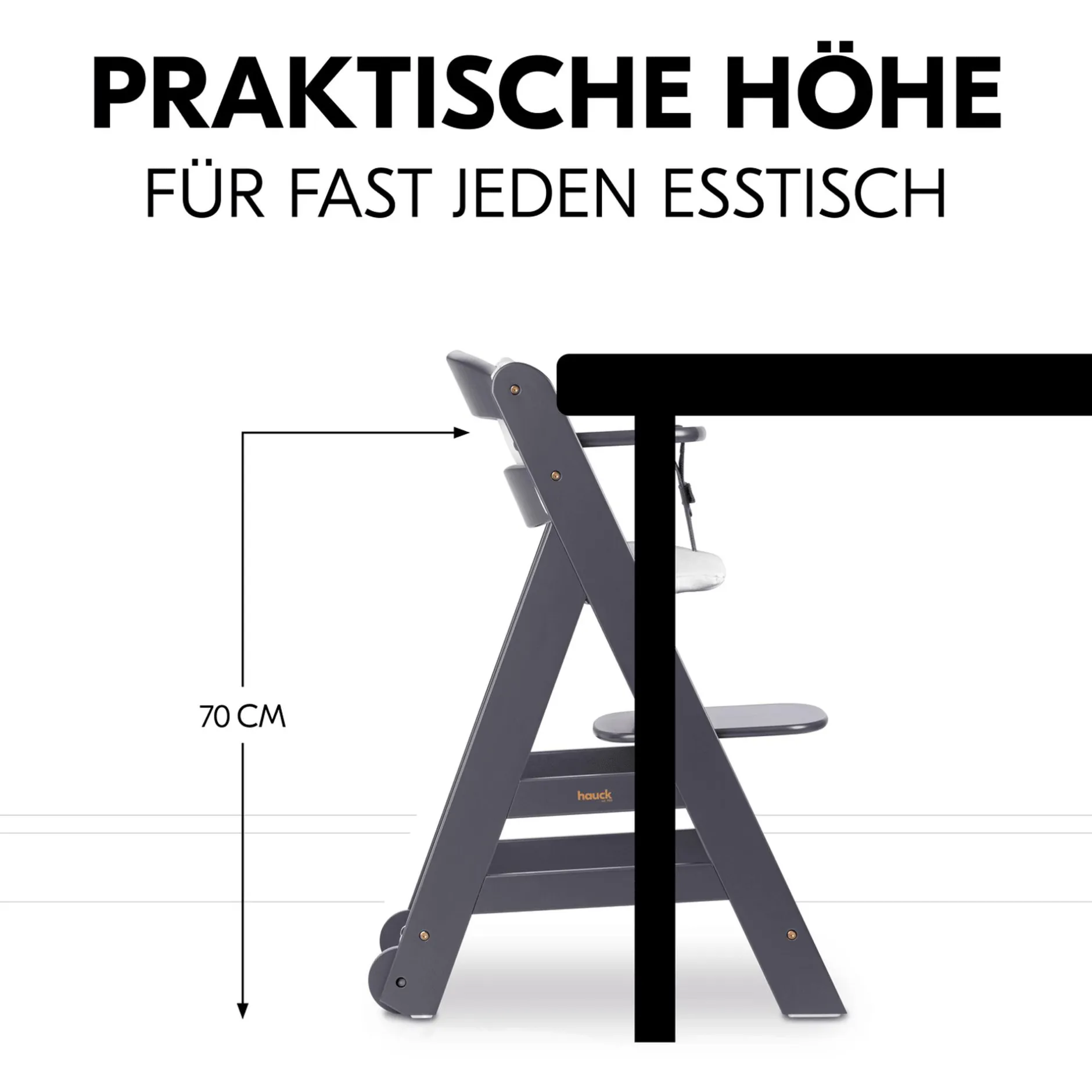 hauck Beta+ Dark Grey mit Sitzauflage* Treppenhochstühle