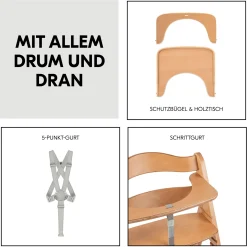 hauck Beta+ Natur mit Sitzauflage Uni* Treppenhochstühle