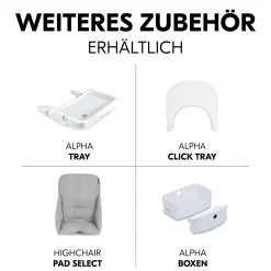 hauck Beta+ White mit Sitzauflage Anthrazit* Treppenhochstühle