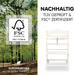 hauck Beta+ White mit Sitzauflage Anthrazit* Treppenhochstühle