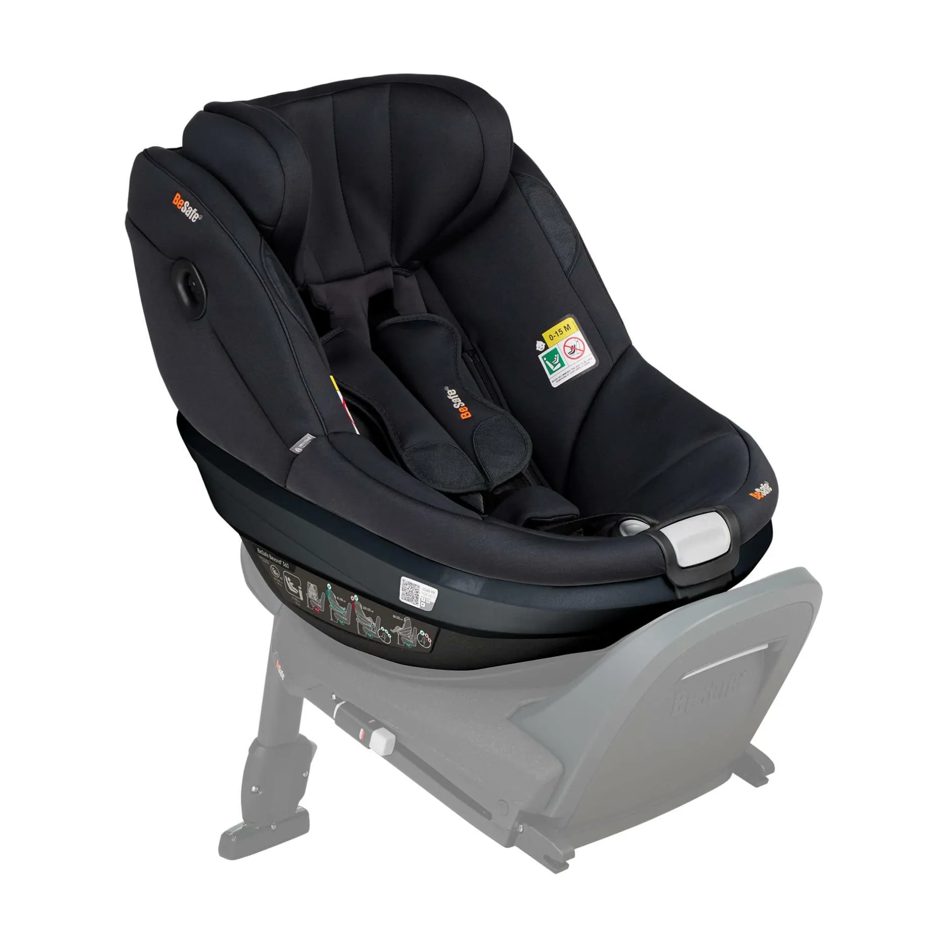 BeSafe Beyond² 360 Black Soft Breeze*Kinder Reboarder 0-18 Kg, Gruppe 0+/1