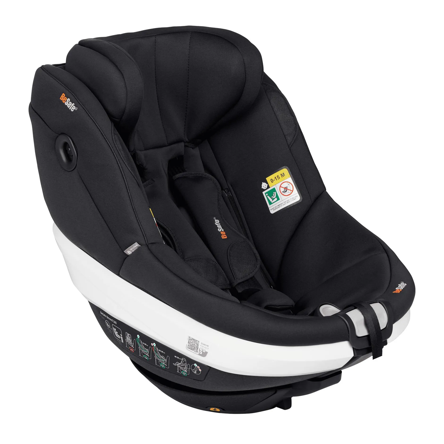 BeSafe Beyond 360 Black Soft Breeze*Kinder Kindersitze 9-18 Kg, Gruppe 1|Reboarder 0-18 Kg, Gruppe 0+/1