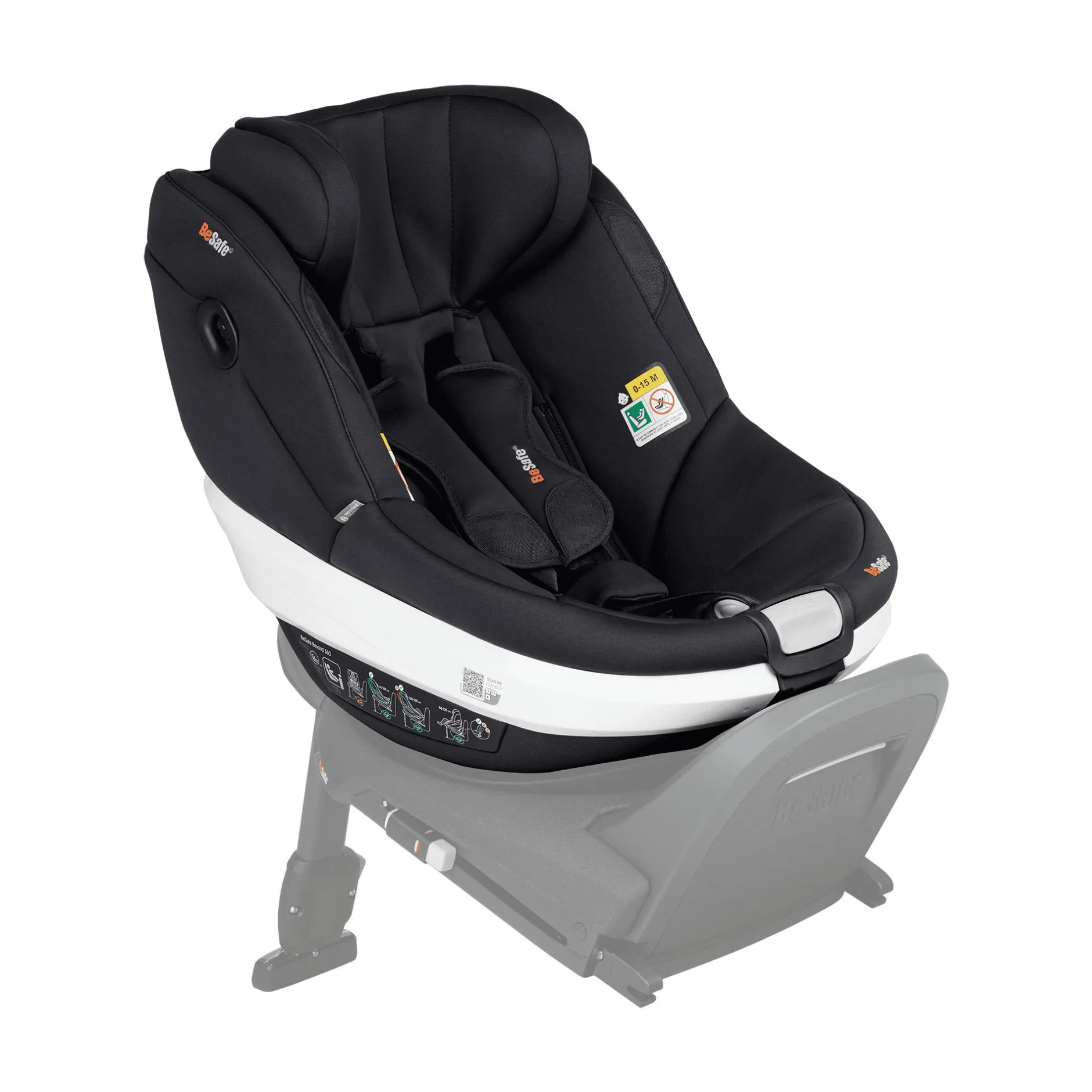 BeSafe Beyond 360 Black Soft Breeze*Kinder Kindersitze 9-18 Kg, Gruppe 1|Reboarder 0-18 Kg, Gruppe 0+/1