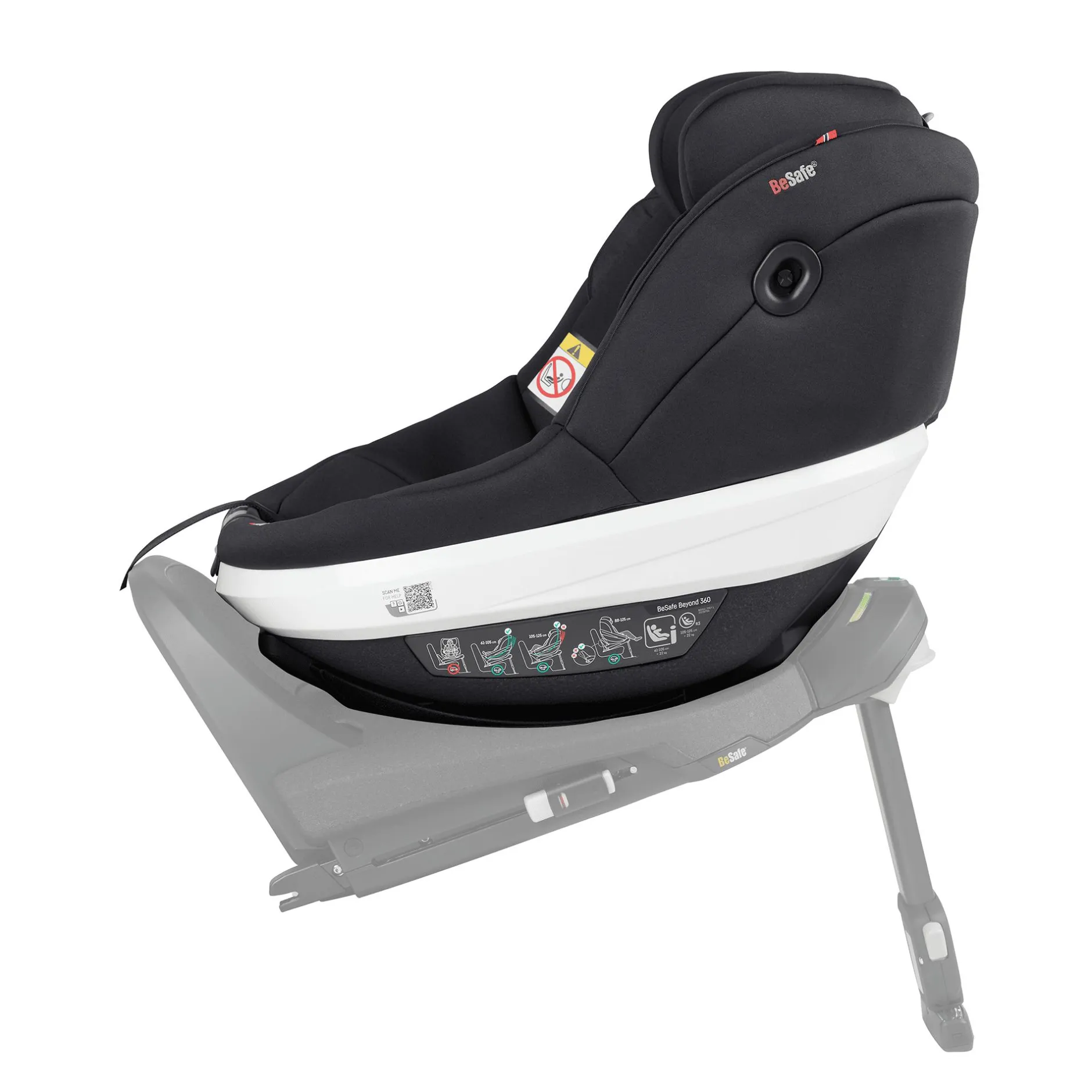 BeSafe Beyond 360 Black Soft Breeze*Kinder Kindersitze 9-18 Kg, Gruppe 1|Reboarder 0-18 Kg, Gruppe 0+/1