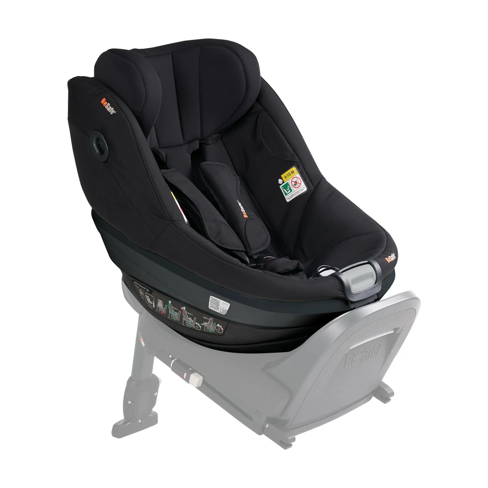 BeSafe Beyond² 360 Fresh Black Cab*Kinder Reboarder 0-18 Kg, Gruppe 0+/1