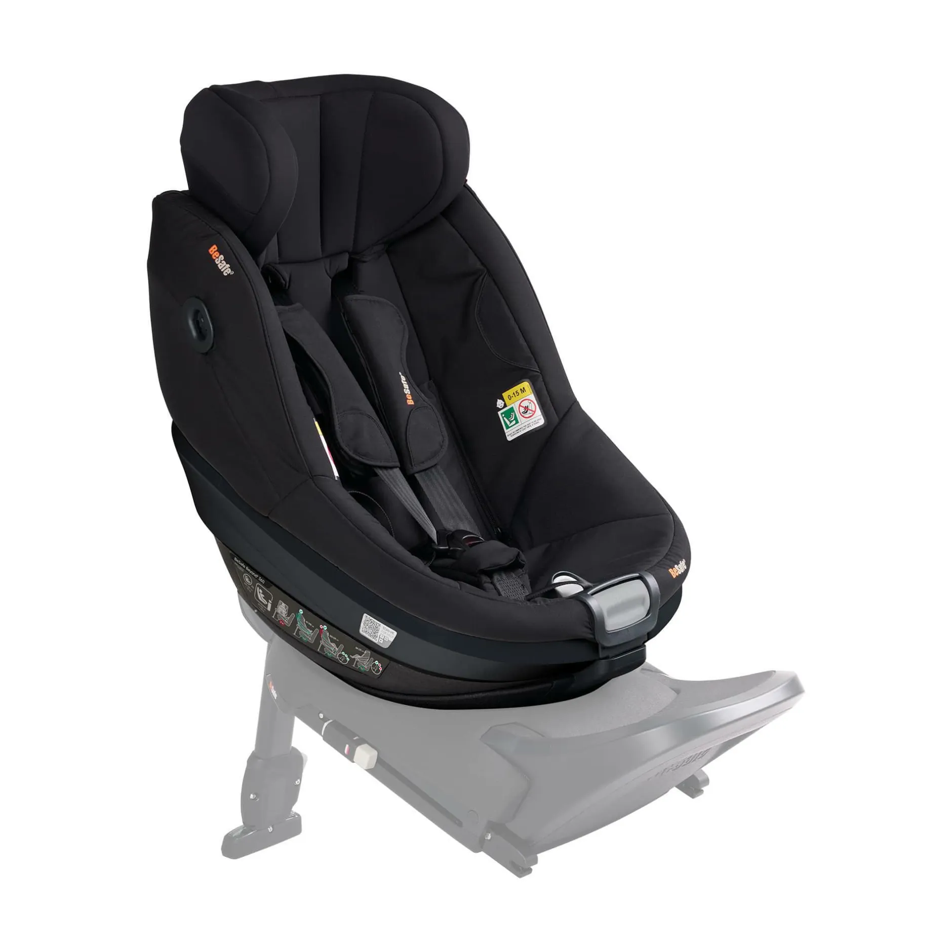 BeSafe Beyond² 360 Fresh Black Cab*Kinder Reboarder 0-18 Kg, Gruppe 0+/1
