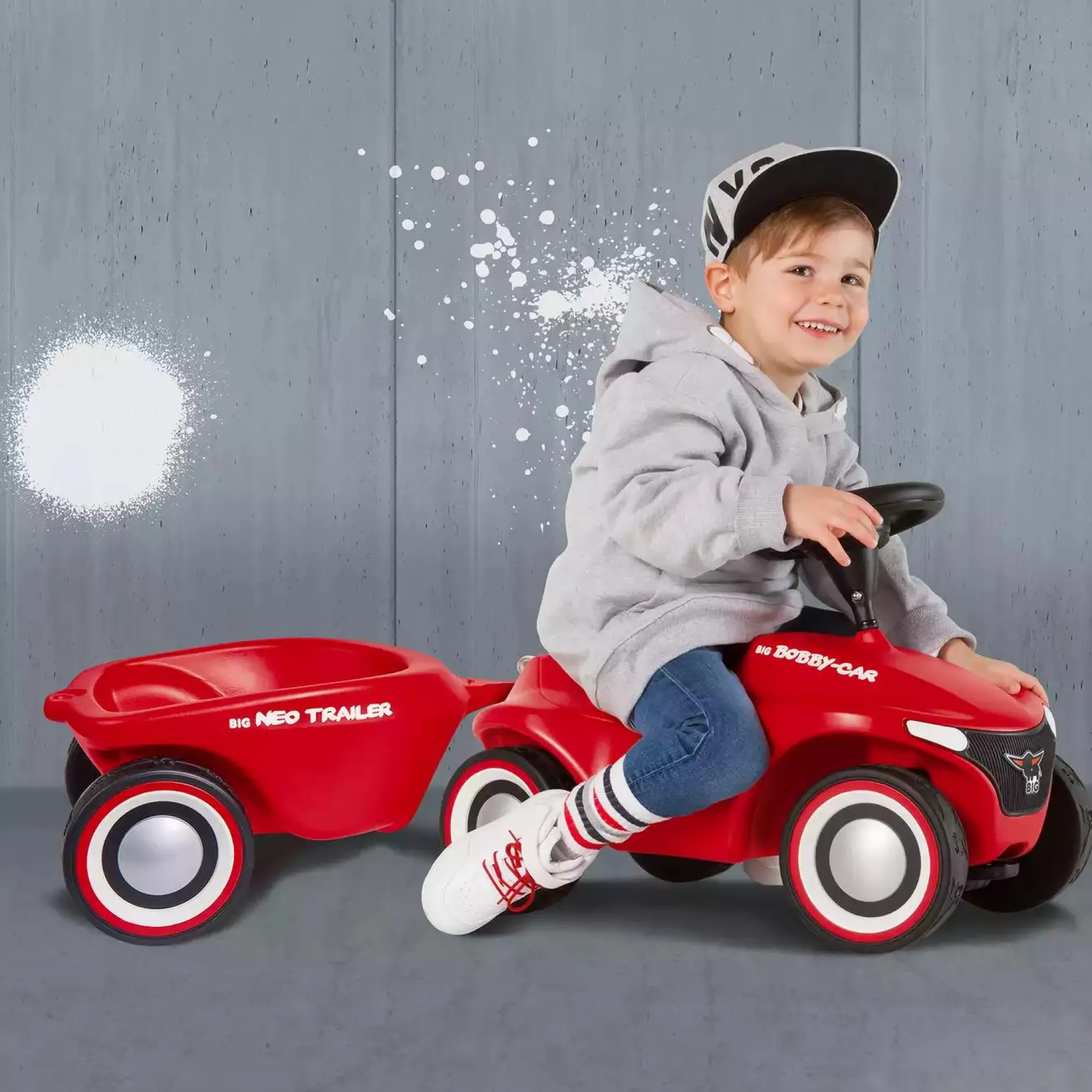 BIG Bobby Car Neo Anhänger Rot*Kinder Kinderfahrzeuge