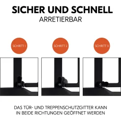 hauck Clear Step 2 Black 75-80 cm* Tür- & Treppenschutzgitter