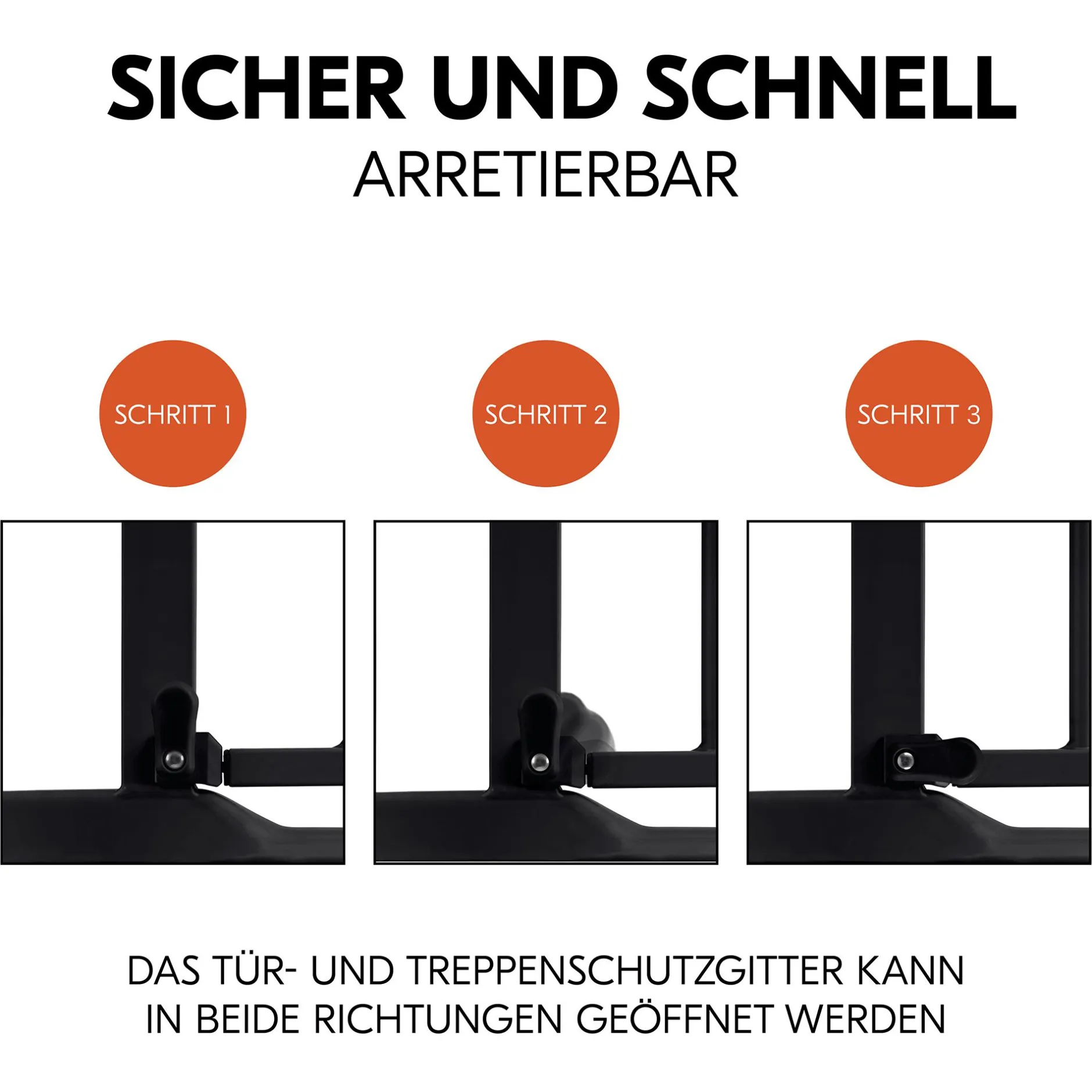 hauck Clear Step 2 Black 75-80 cm* Tür- & Treppenschutzgitter